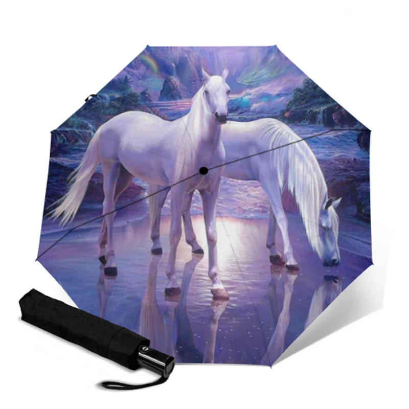 Прочные ветрозащитные автоматические зонтики тройного сложения зонтик от