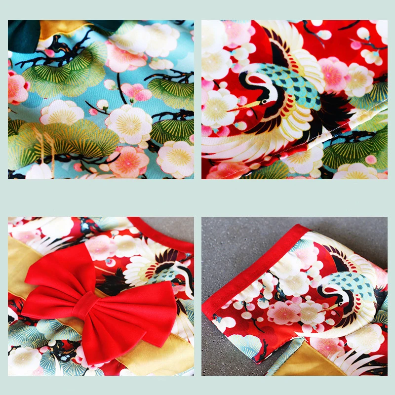 Японское кимоно для домашних животных пальто косплея кошек и собак с рисунком