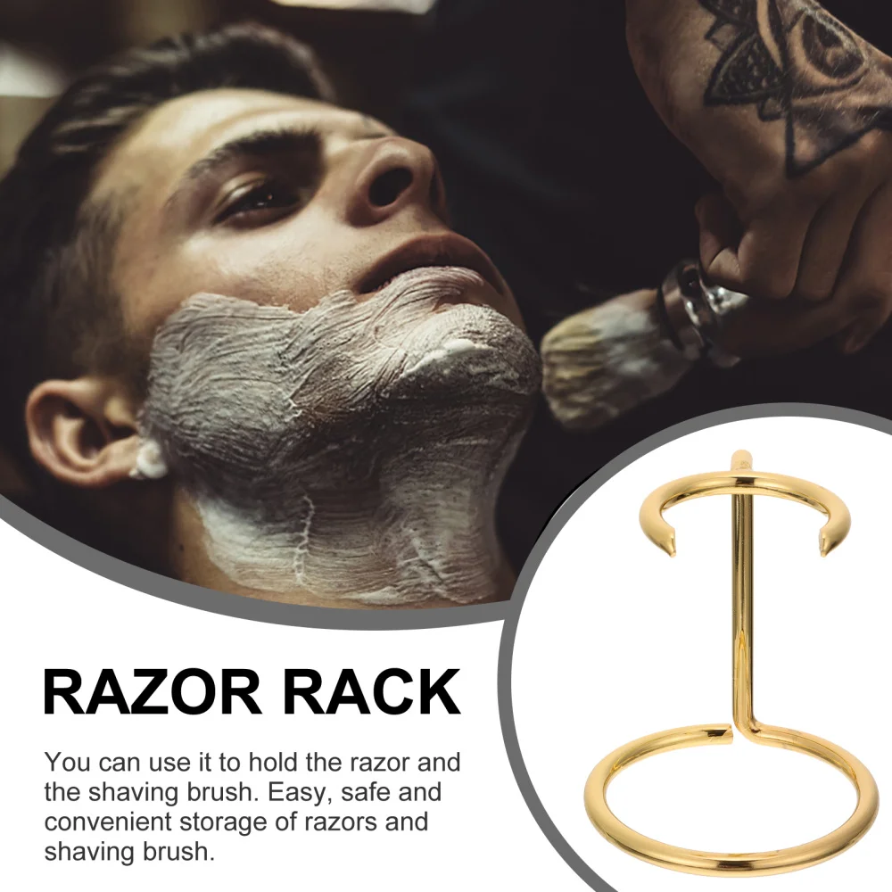 

Shaving Brush Stand Metal Rack Razor Holder Organizer Shaving Barber Tool