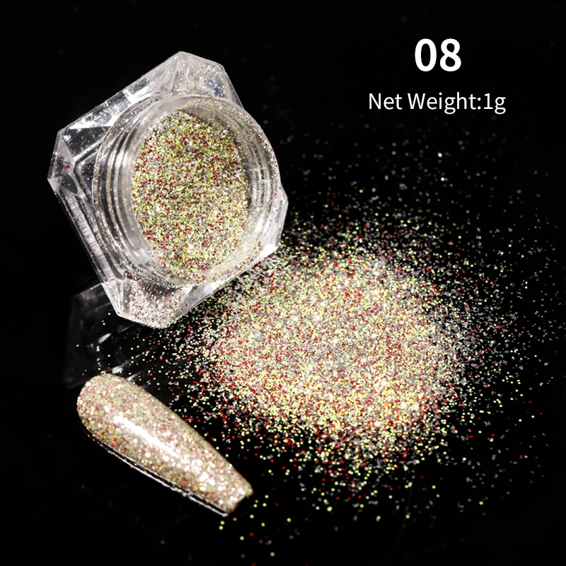 Платиновые блестки блеск для ногтей Holographics порошок блестящие нерегулярные 3D