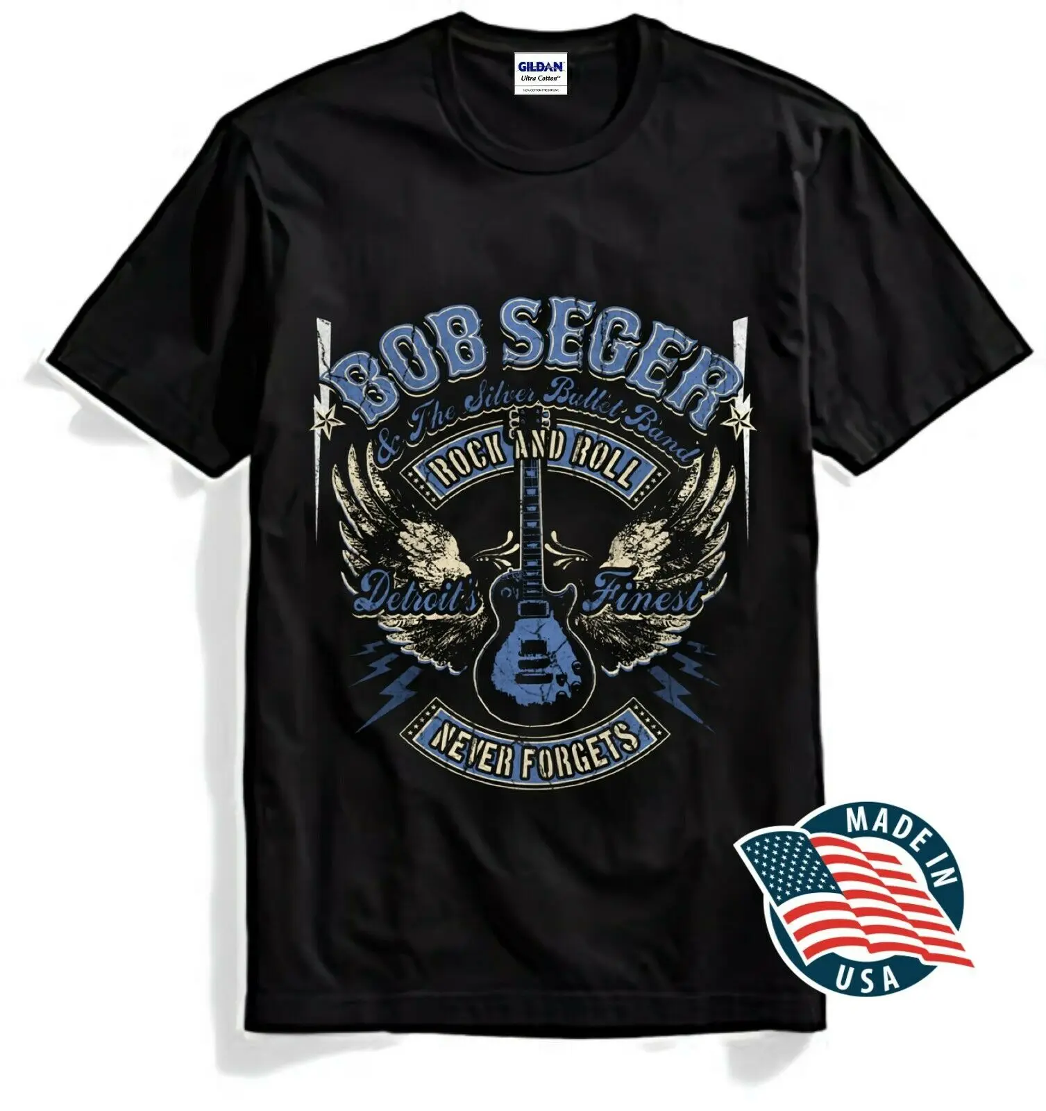 Редкий Боб Сегер серебряная пуля логотип Gitar Never Forget5 футболка наивысшего