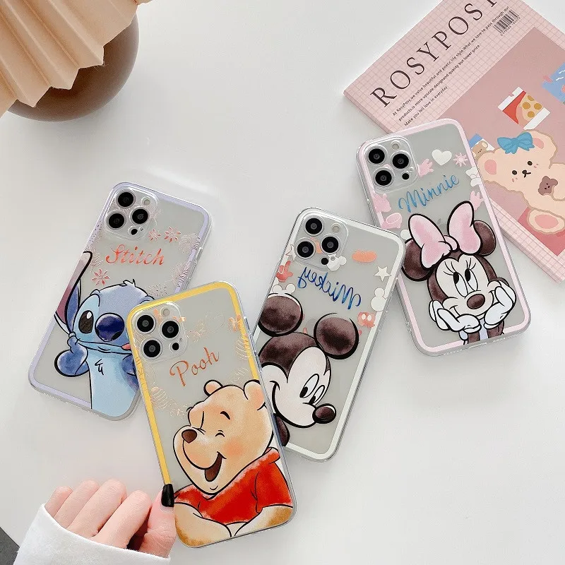 Мягкий ТПУ чехол с рисунками из мультфильмов Винни-Пух для IPhone 11 12 13 Pro Max 7 8 Plus SE X XS