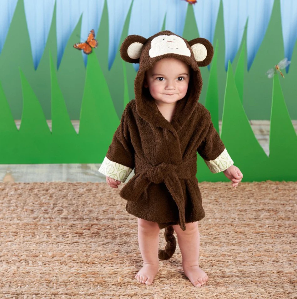 

Hooded Animal model ing Baby Bathrobe Cartoon Baby Spa Towel Character kids bath robe infant beach towels Baby Bath