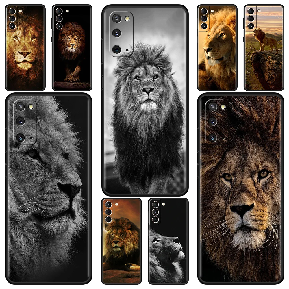 

Big Cat Animal Lion Case For Samsung Galaxy S21 Ultra S20 FE S10 Lite S9 Plus S8 S10e S7 A51 A12 Soft Shell Mobile Phone Cover