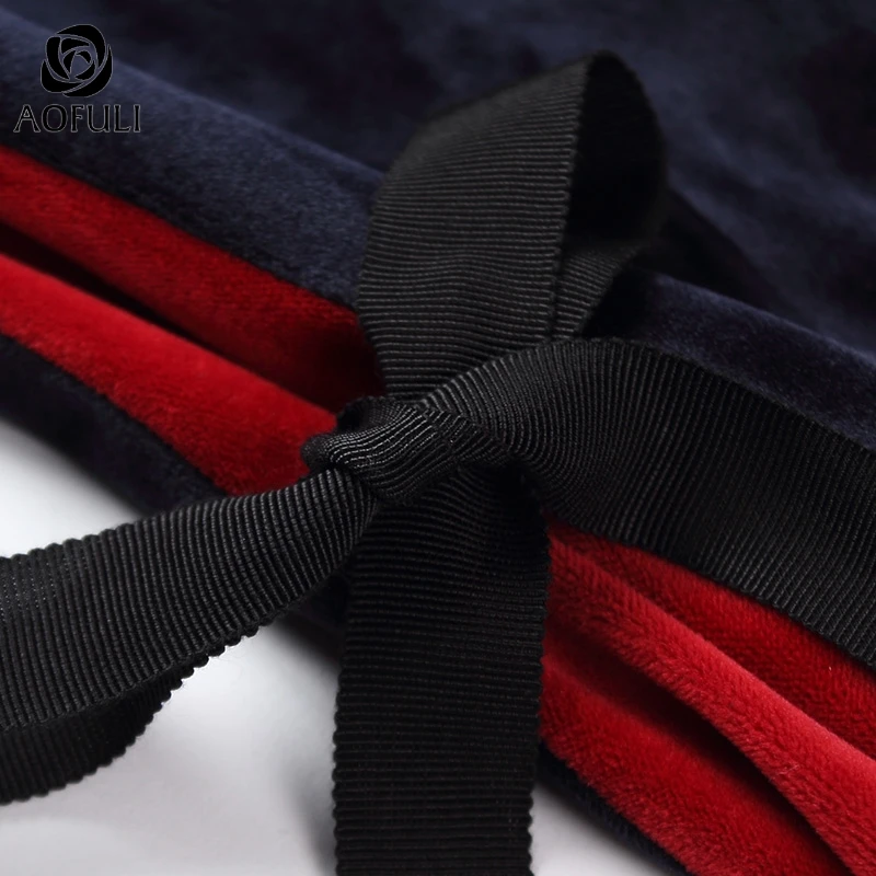XL/2XL/3XL синее красное женское бархатное свободное Повседневное платье большого