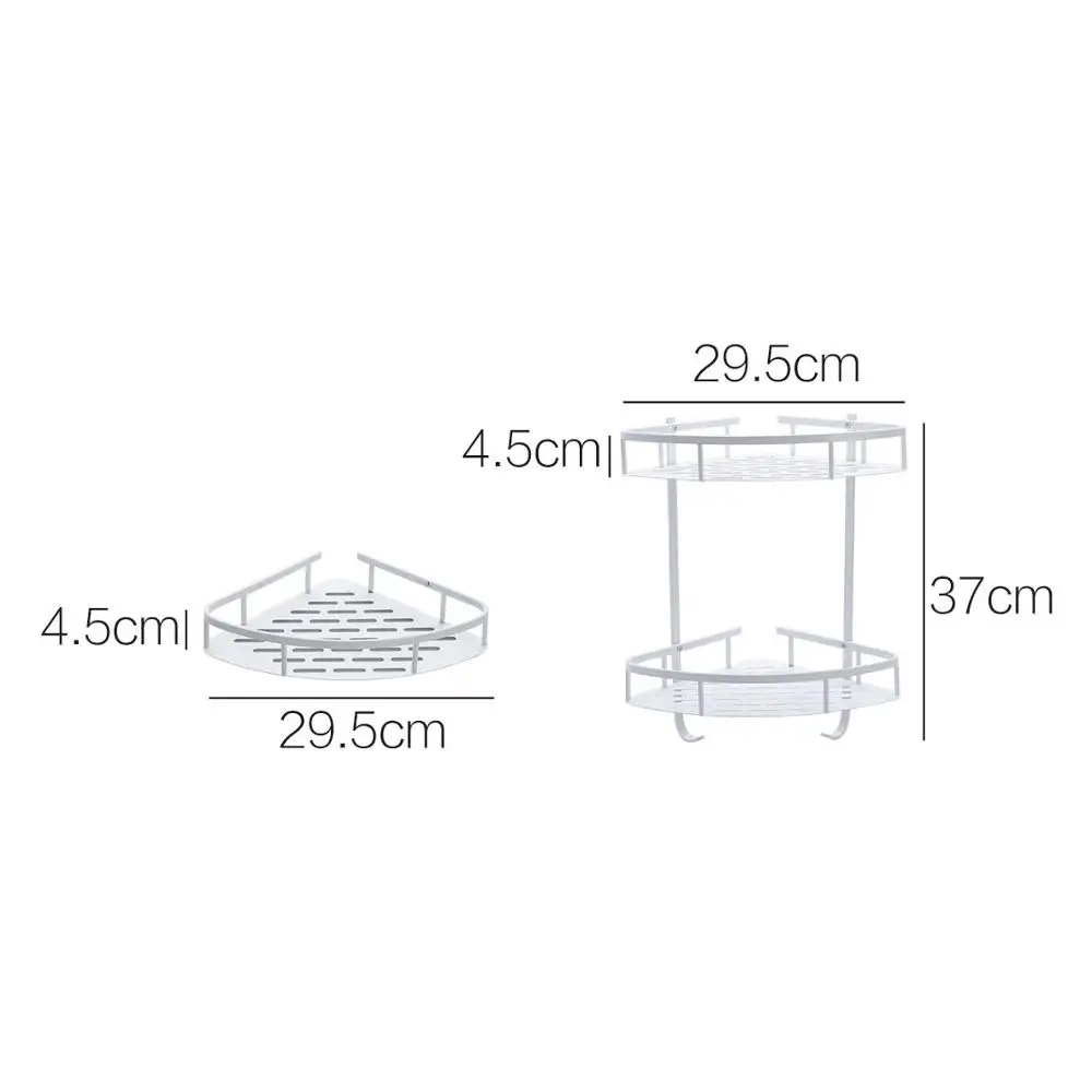 

Alumimum Bathroom Shelf Corner Storage Rack Shower Caddy Sundries Organizer Shampoo Holder Wall Shelves Bathroom Organizer
