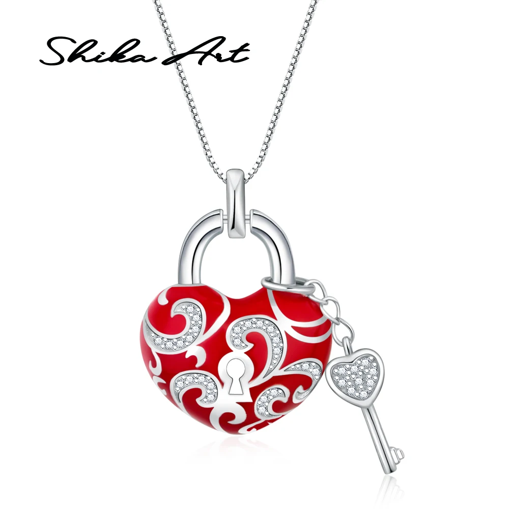 Женский ювелирный набор SHIKA ART кольцо с подвеской и эмалью из стерлингового