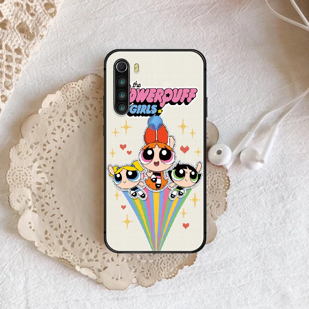 

Powerpuffs Cute Girls Cartoon Phone Case For XIAOMI Redmi Note 5 7 8 T 9 6A 7A 8A 9S K 20 30 Pro black Coque Silicone Cover