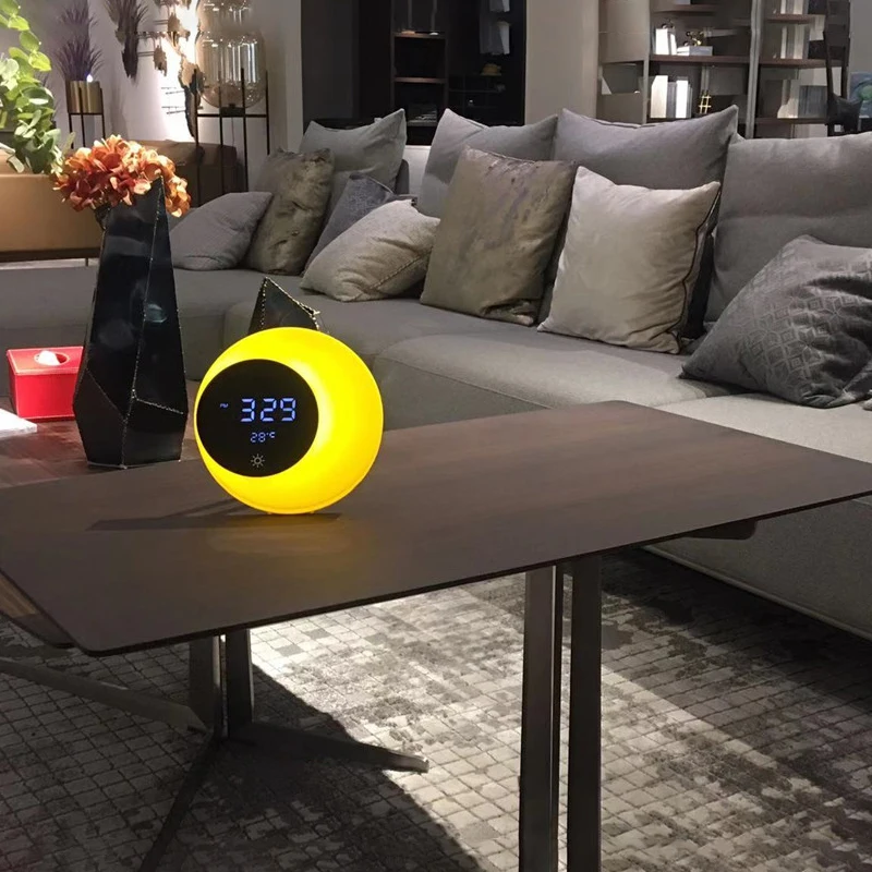 3d светодиодный половина задний фон луна ночь часы светильник USB зарядка