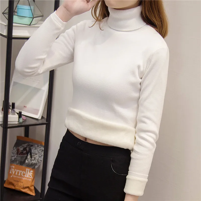 

Sweater Women's Autumn and Winter Korean Style Thick Mid-Length Loose High Collar Knitwear Long Sleeve Slim Fit Pullover Shirt