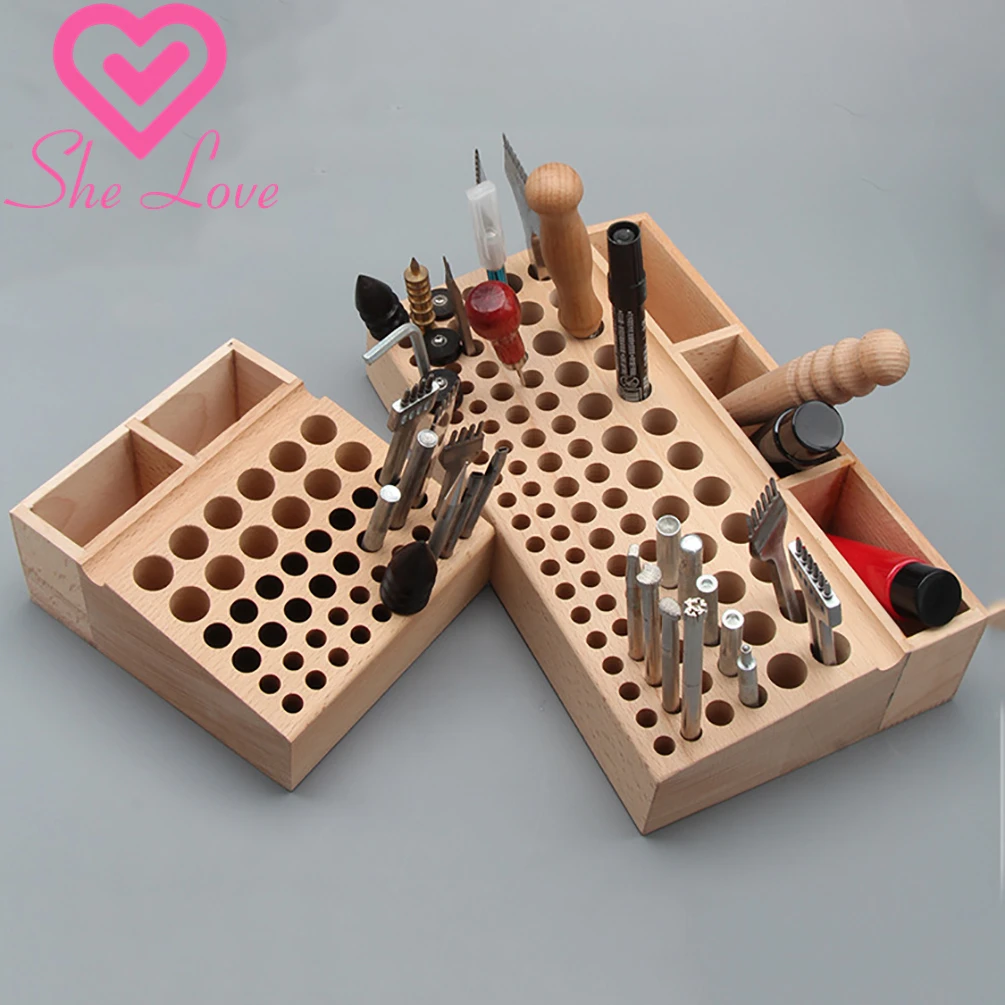 

98/46 Hole Leather Tool Storage Rack Frame Hand-stitched Storage Rack Punch Tool Storage Table Diy Craft Tool Storage Box