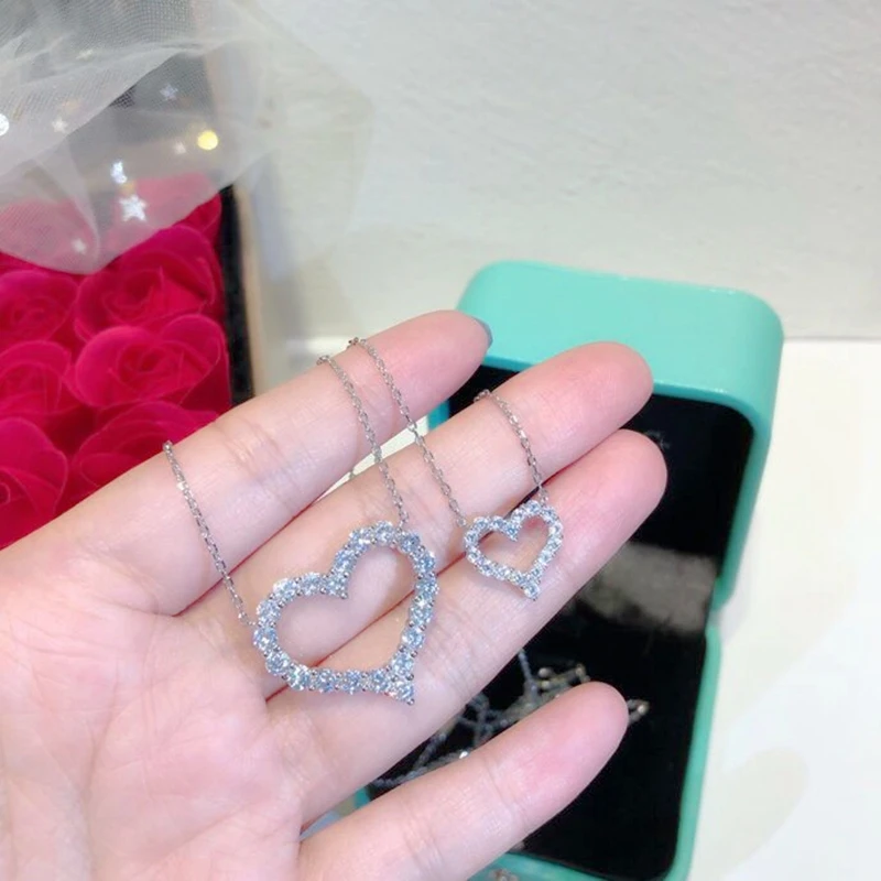 Женское свадебное ожерелье из чистого серебра 925 пробы массивное маленькое