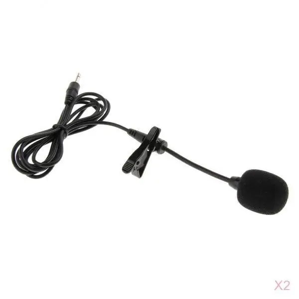 2 шт. портативный мини разъем клип на конденсаторный микрофон Регулируемая шея