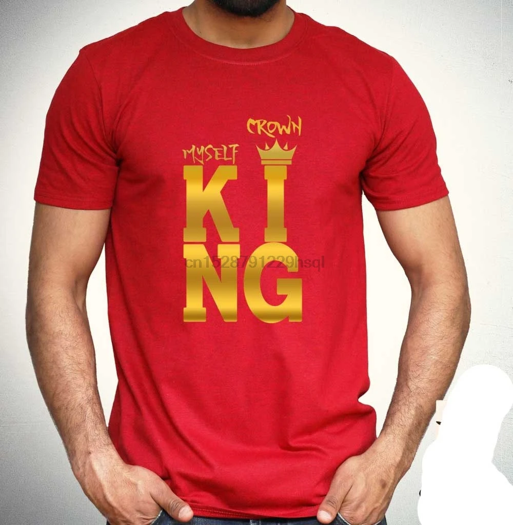 Футболка мужская с коротким рукавом модная тенниска принтом короны и
