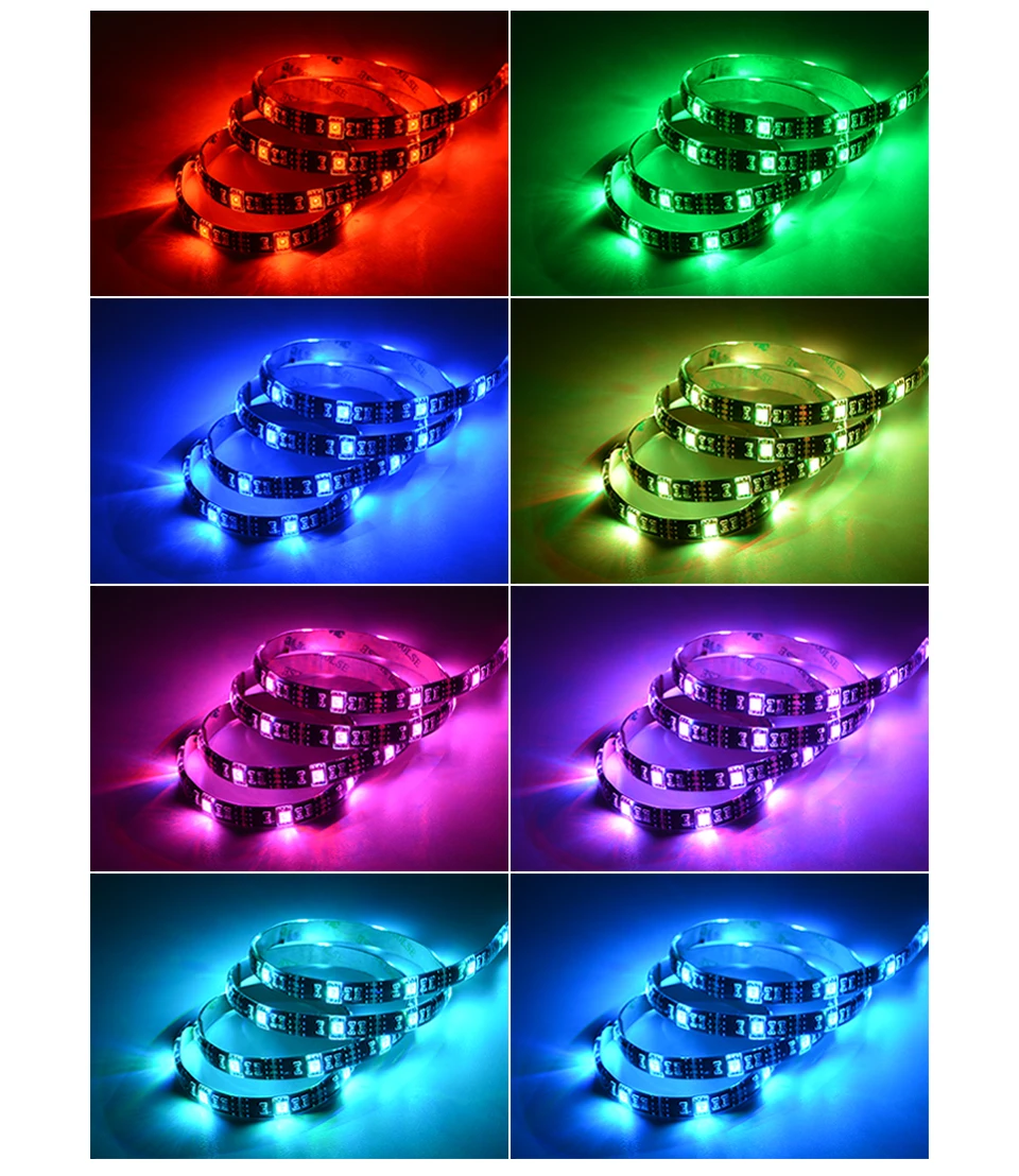USB мощность RGB Изменение цвета 1 м 2 м 3 м 4 м 5 М 5050 SMD Светодиодная лента для ЖК-монитор тыловая подсветка с 17Key RF контроллер