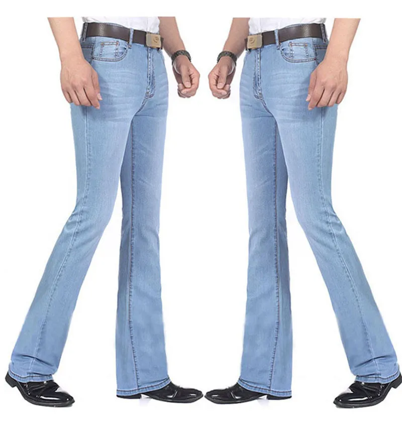 

Modelos de primavera y verano pantalones acampanados elatilcos de mezclilla azul claro pantalones vaqueros de primavera nuevos p