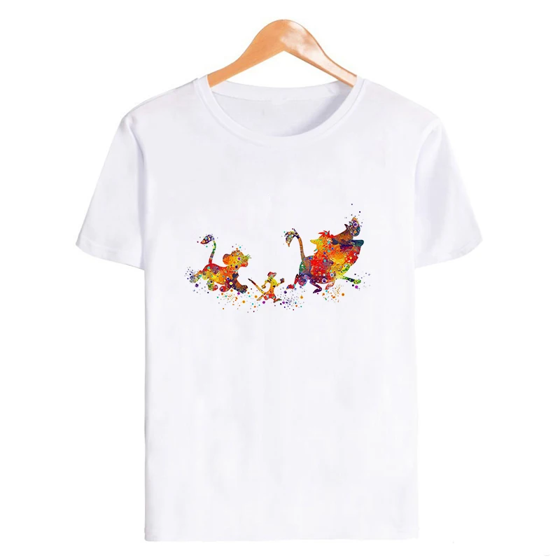 19bk020-white Showtly Hakuna Matata Women Harajuku Ullzang the lion king T-shirt Femme Homme Summer Tshirt Fashion Top Tee Female T Shirt - Цвет: 19bk020-white