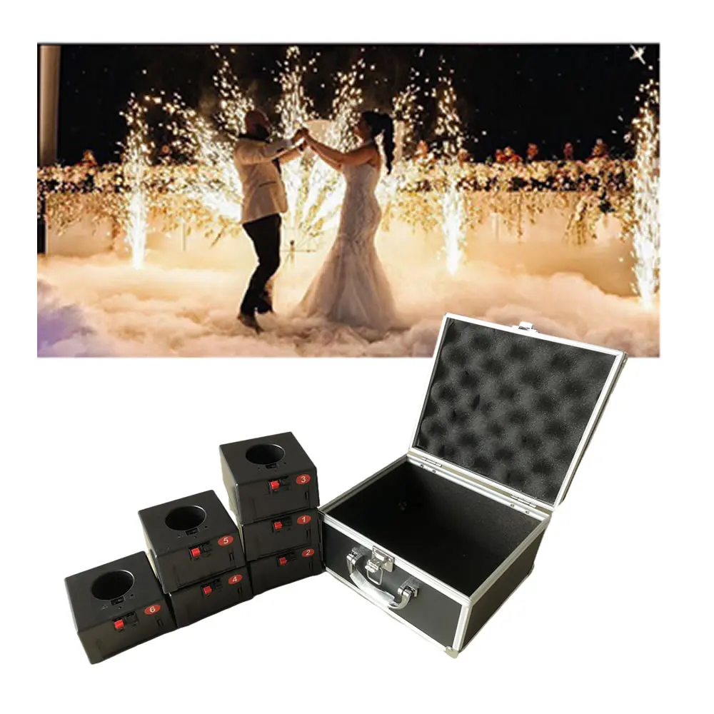 D06 Double Remote Control Wireless 6 Cues Receiver Stage Wedding Equipment Firework Fountain Base Machine