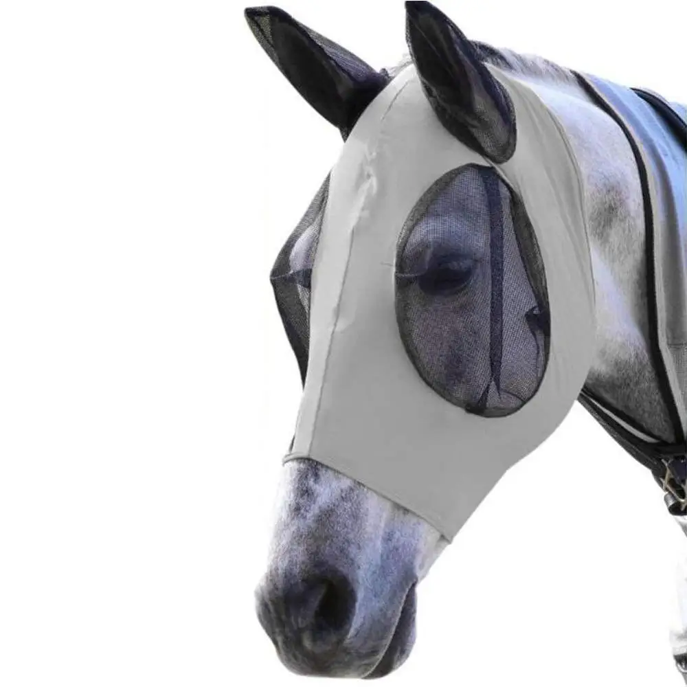Маска для лошадей с защитой от нахлыстов Регулируемая комаров и ушей Сетчатая