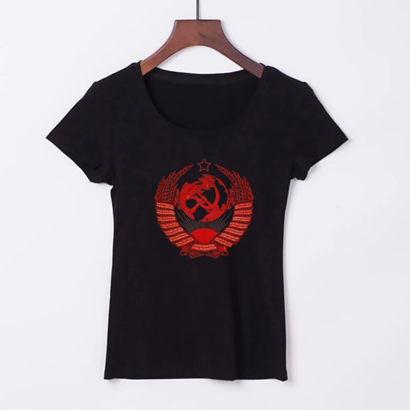 СССР Советская женская футболка в стиле Харадзюку хлопок 2019 летняя забавная