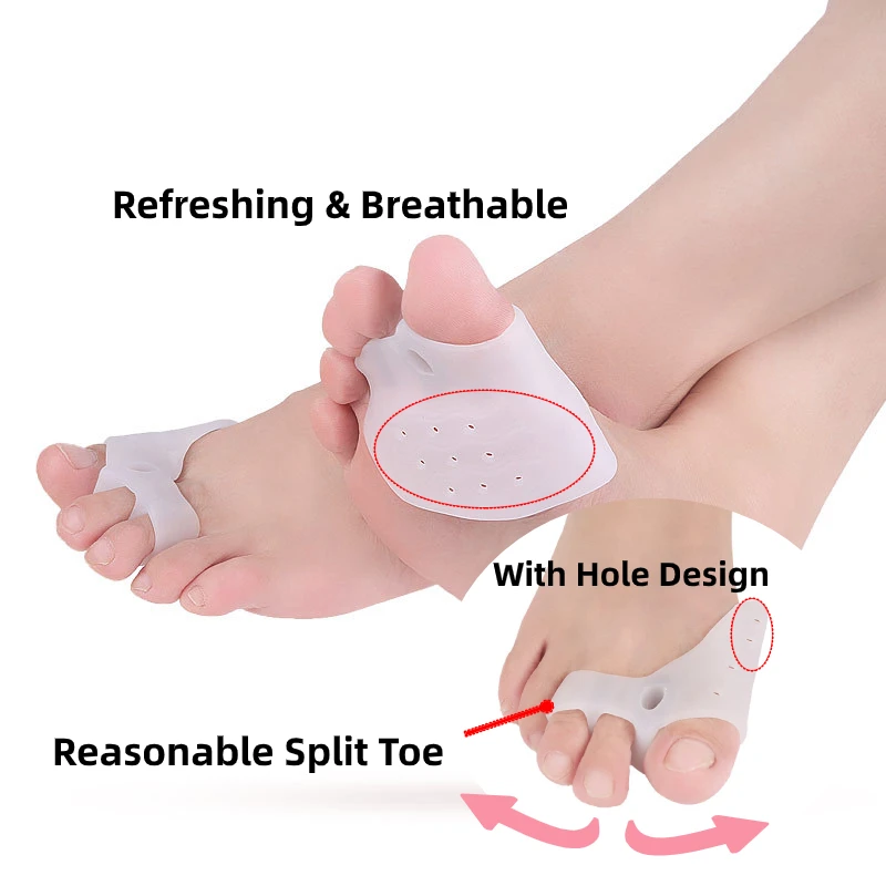

2pieces=1pair Big Toe Protector Foot Care Bunion Corrector Pain Relief Hammer Bone Hallux Valgus Straightener Spreader Pedicure