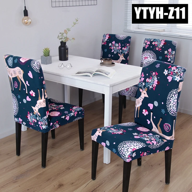 Высокоэластичные Чехлы для кухонных обеденных стульев из спандекса со спинкой, чехлы для сидений для гостиничных офисных компьютерных стульев, чехлы для стульев Funda Silla