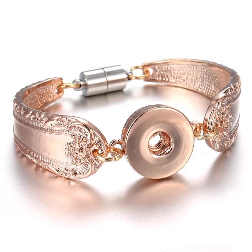 Snap Jewelry Bracelet Magnet Bohemian Watches Women Jewelry Colorful Pulseras New Vintage 18mm Metal Snap Button Bracelet - Окраска металла: 6