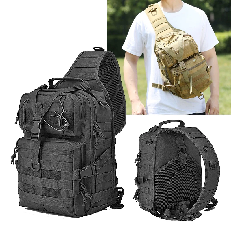 

20L Military Tactical Shoulder Bag Sling Backpack Assault Bag Army Molle EDC Rucksack Outdoor Waterproof Camping Hunting Pack