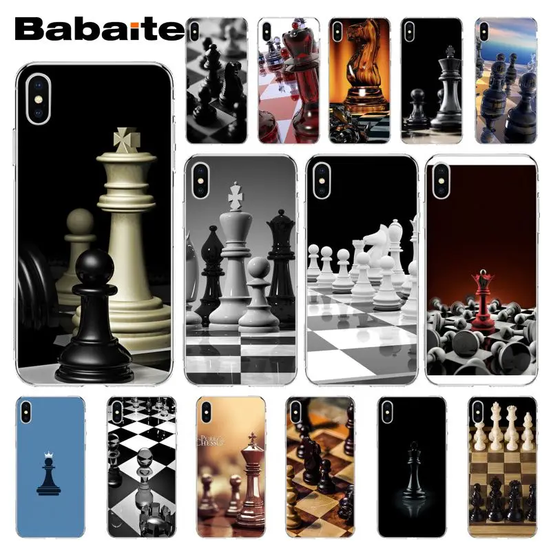 

black and white chess Phone Case for iPhone XR 11 Pro Max XS MAX 8 7 6 6S Plus X 5 5S SE