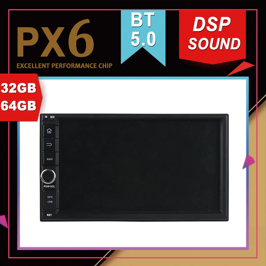 Автомобильный мультимедийный GPS навигатор PX6 система Android 9 0 с 7 дюймовым