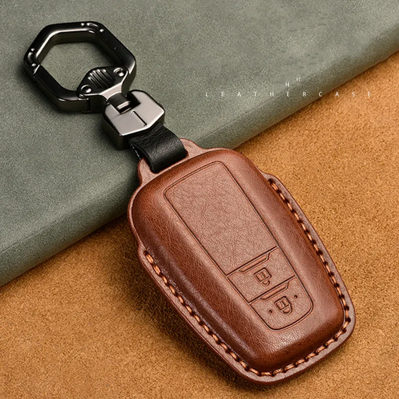 Чехол держатель для ключей из натуральной кожи Toyota Camry CHR Prius Corolla RAV4 Prado 2/3 идеально