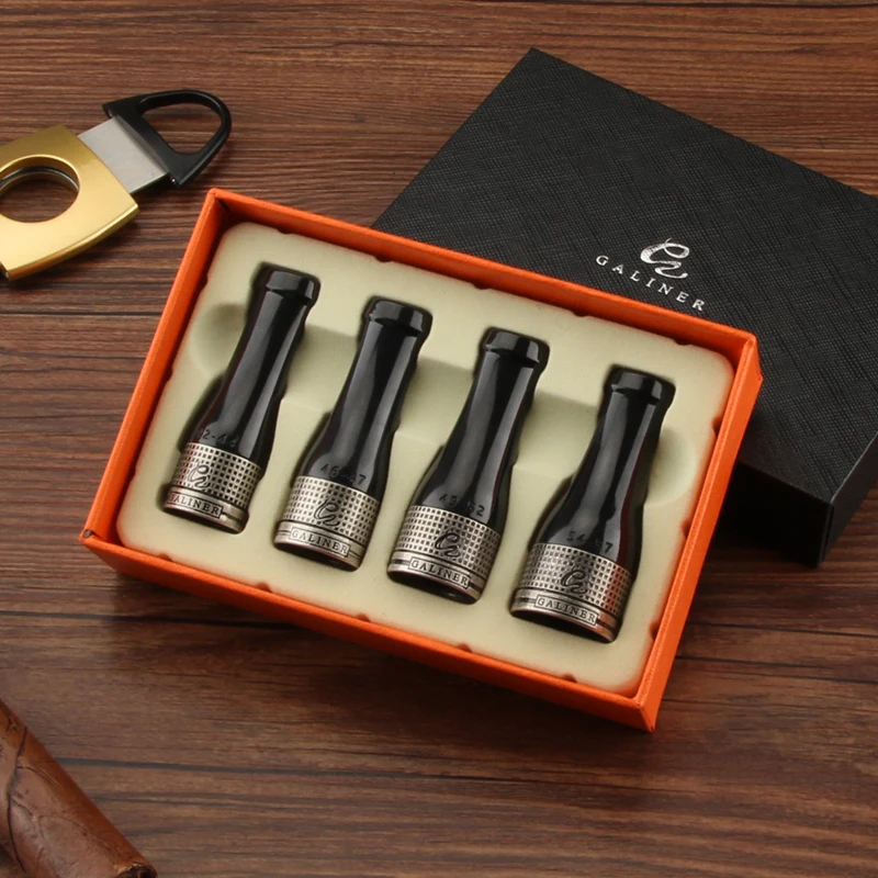 GALINER Gadgets Cigar Holder Ashtray Resin Mouthpiece Pipe Portable Mini Pocket 4 Pieces Cigars Accessories | Дом и сад