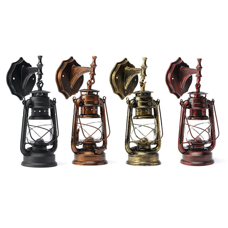 

E27 Vintage LED Wall Lamp Retro Kerosene Wall Light Barn Lantern European Rustic Antique Style Support Dropshipping