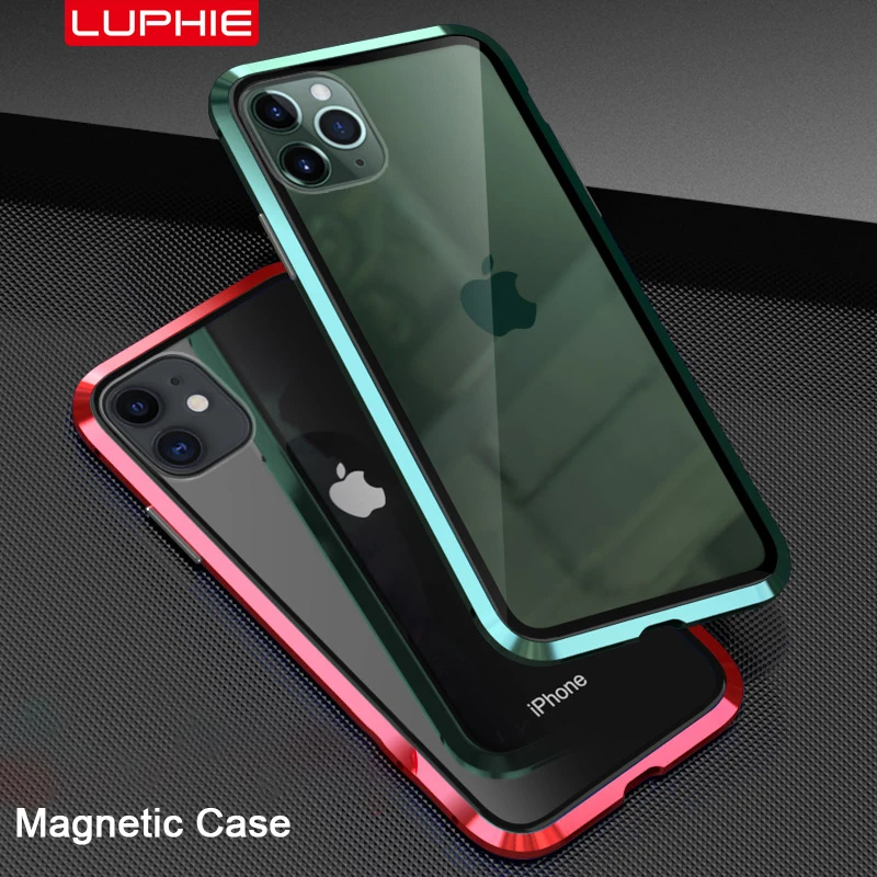 

360 Full Magnetic Case for iPhone 12 Pro XR XS MAX X 8 7 Plus SE 2020 Case Glass Cover for iPhone 11 Pro Max Case coque Funda