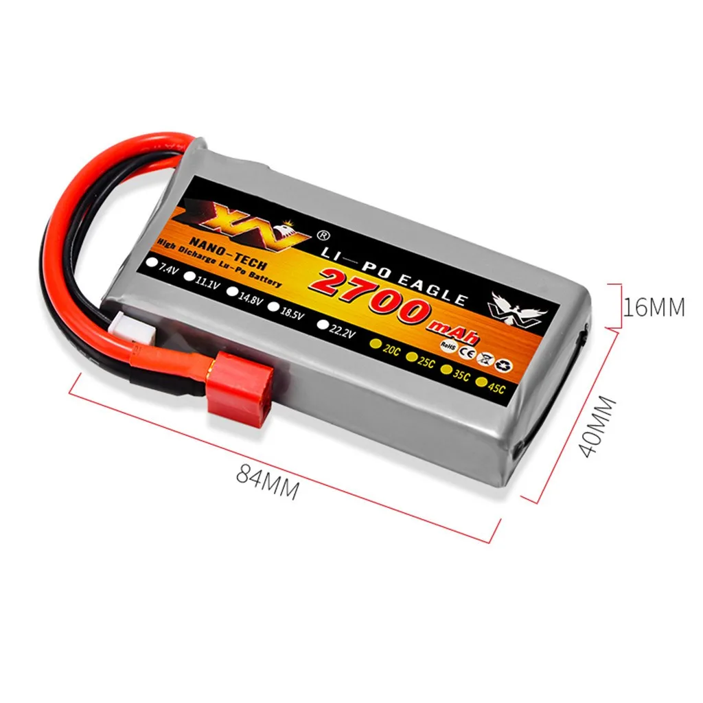 2 шт. обновление 7 4 В 2700 мАч 2S запасная часть батареи для WLTOYS 12428 1/12 RC автомобильные