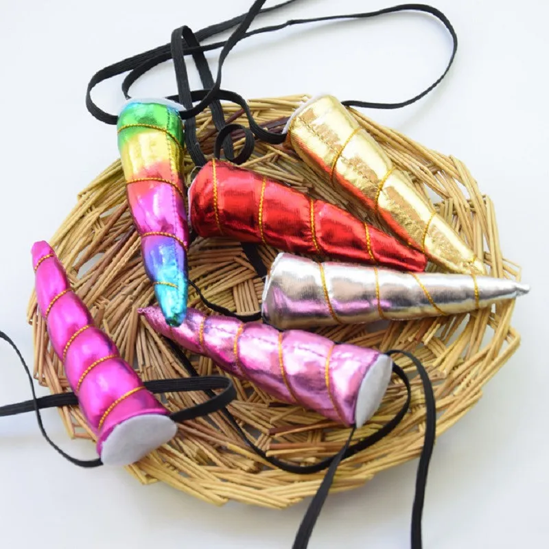 Блестящая металлическая повязка на голову для детской вечеринки эластичная