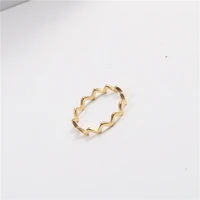 joolim pvd gold finish wave stainless steel rings for women irregular ring tarnish free jewelry