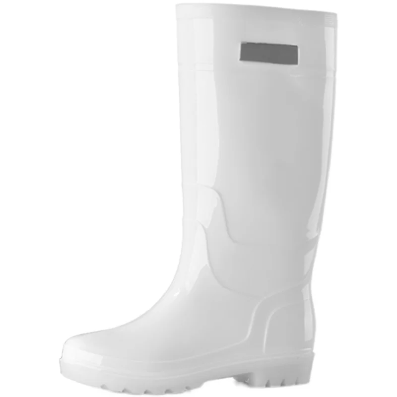 

Rain Boots Men'S High Waterproof Anti-Skid Food Factory White Women'S Rain Boots Long Rubber Shoes Wear-Resistant Work Shoes