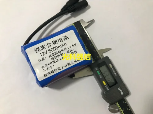 12 В литиевая батарея большой емкости перезаряжаемая 6000 мАч звуковая лампа LED 18650 DC