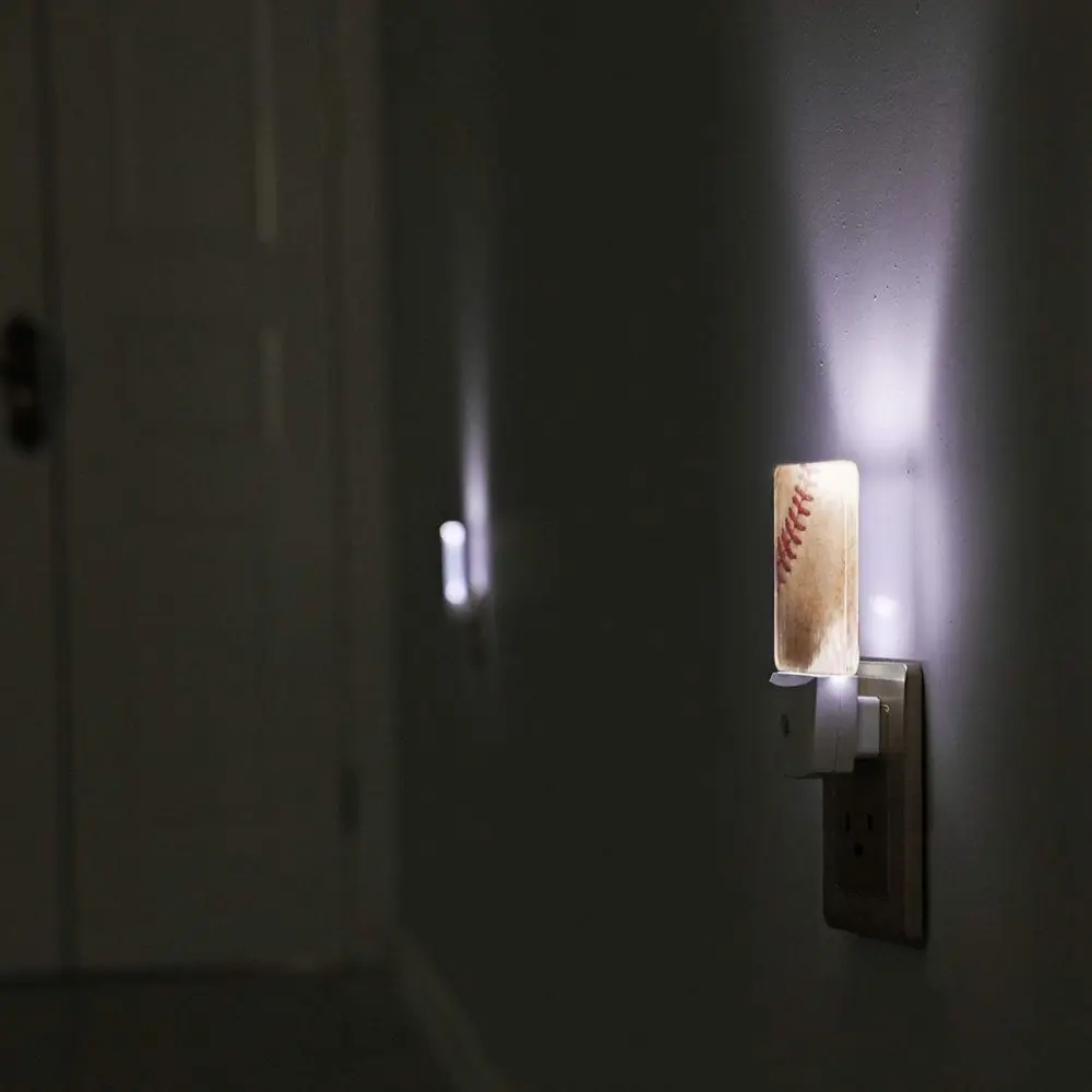 

Baseball Led Night Light with Auto Dusk to Dawn Sensor Bedroom Kids Room Kitchen Stairway Adjustable Brightness