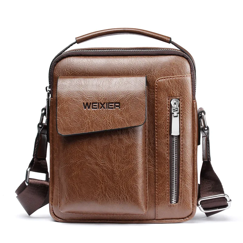 

High Quality Casual Men Shoulder Bag Vintage Crossbody Bags Male Bag PU Leather Handbag Capacity Men Messenger Bags Tote Bag