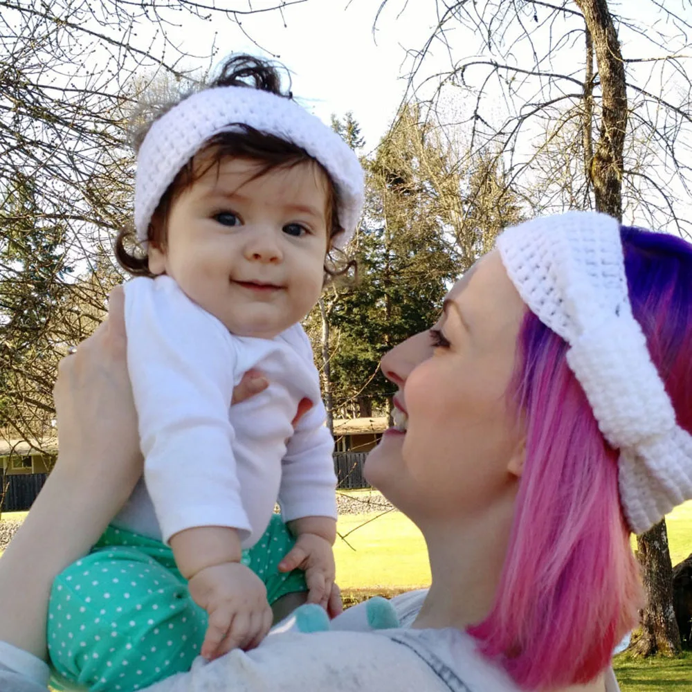 Модный стильный комплект для родителей и детей: Детская вязаная шерстяная