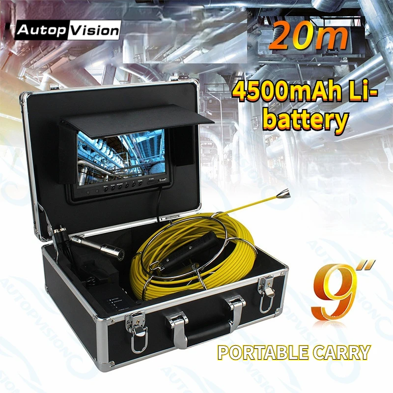 

WP90A 9" Monitor borescope inspection camera Industrial/Household/Worker Endoscope Used to check pipes, walls, cracks, dry wells