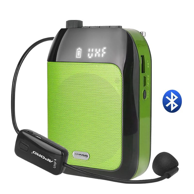 15W Bluetooth Megaphone 2400 mAh UHF Wireless Voice Amplifier Portable Headset Microphone Music Player for Teacher Promotion | Электроника