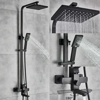 blackchrome shower faucets bathroom shower mixer tap shower faucet bidet faucet wall mounted bathtub rainfall shower set mixer