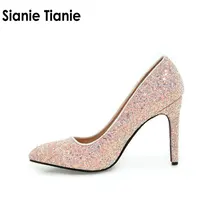 Sianie Tianie/блестящие женские туфли лодочки Необычные на очень