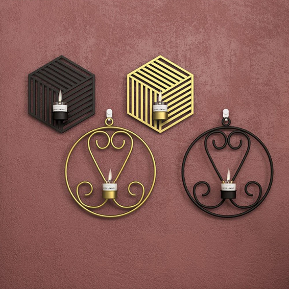 

Stage Dinner Props, Ornaments, Wall-Mounted Candle Holders, European Retro Wrought Iron Wall-Mounted Candle Holders, Ornaments