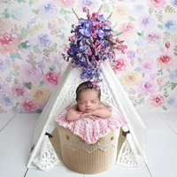 liantu newborn props for photography wood vintage lace tent baby girl photo shoot accessories newborn photography background