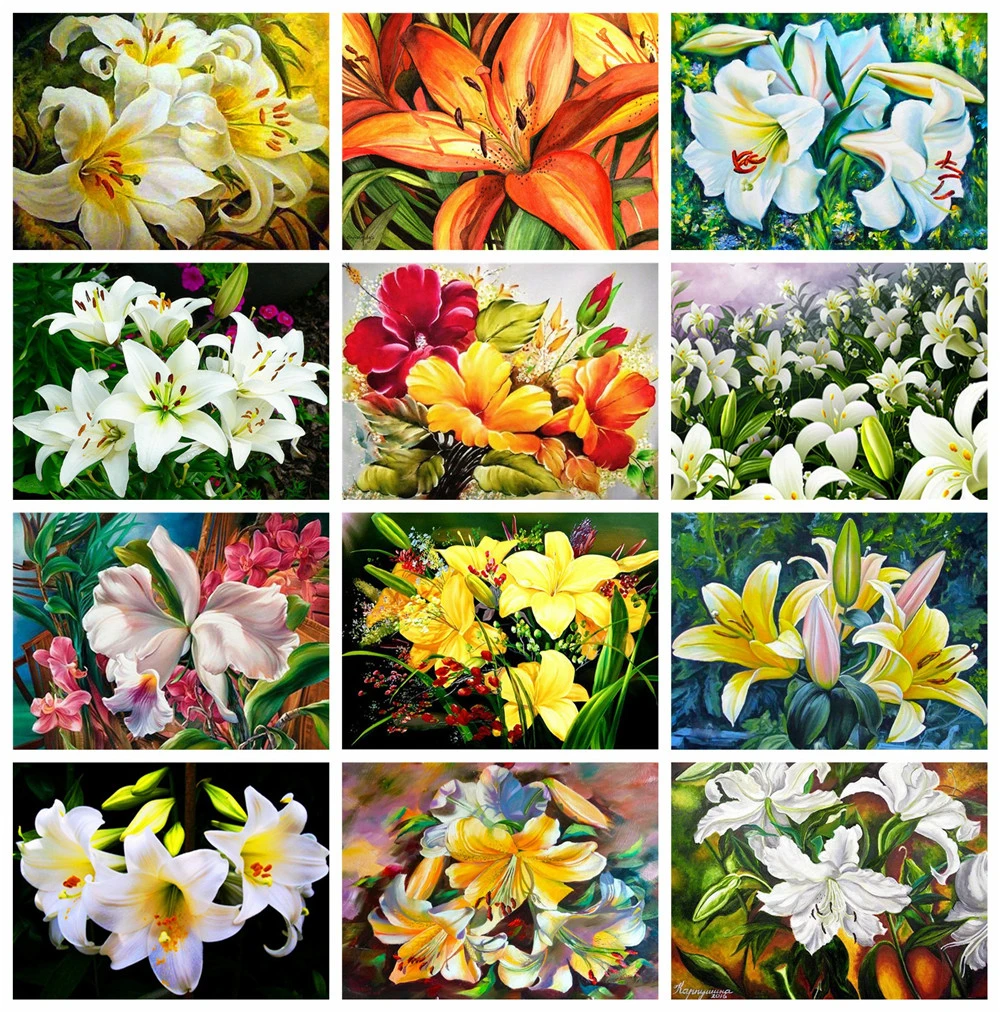 Холст Размер 5D алмазная живопись наборы полная дрель Лилия Алмазная вышивка