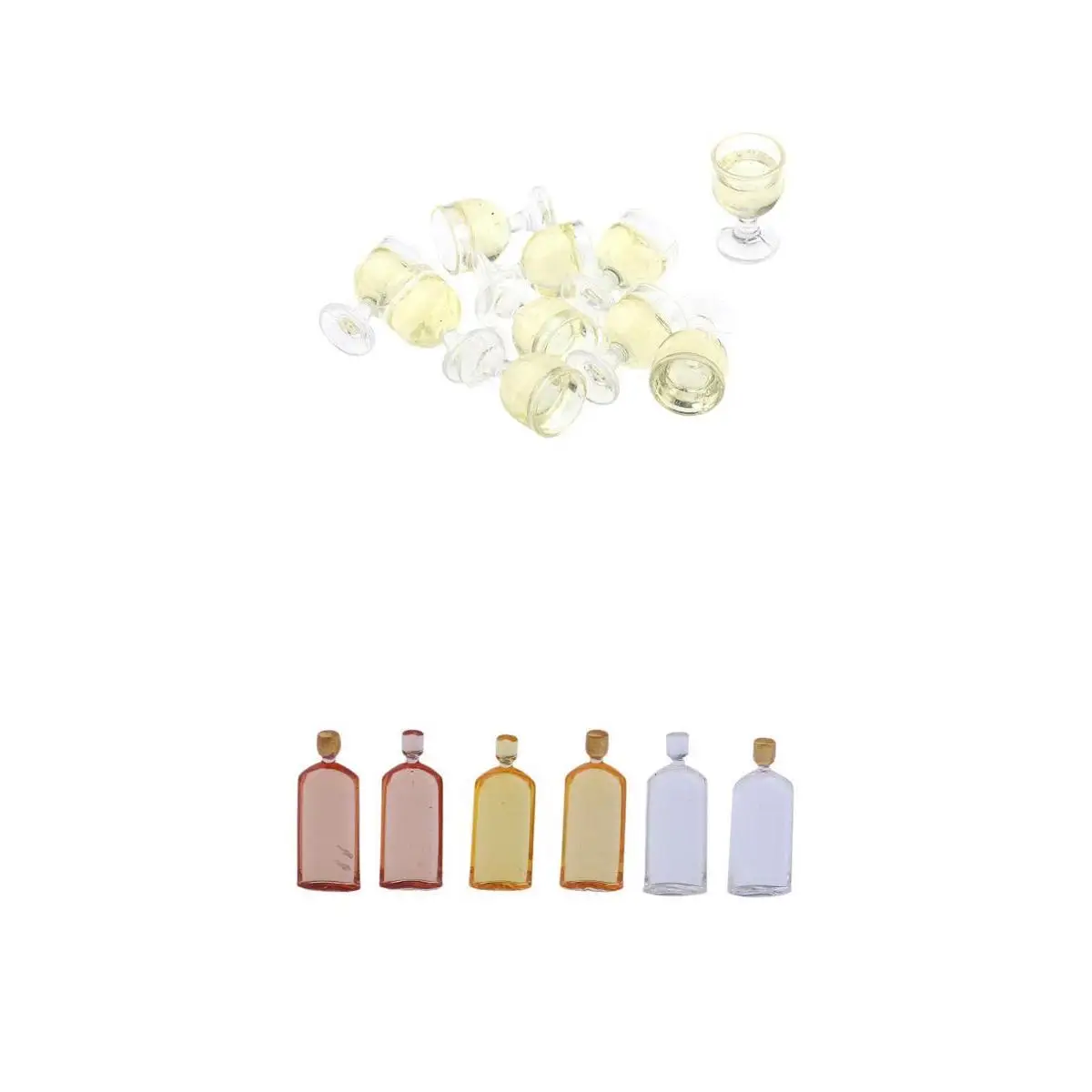 

16 Pieces 1/12 Dollhouse Bar Set Whisky Bottles&Wine Glasses Room Accessory